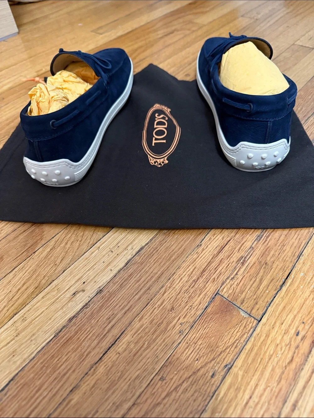 Tod's Navy Suede Slip-On Driving Moccasins